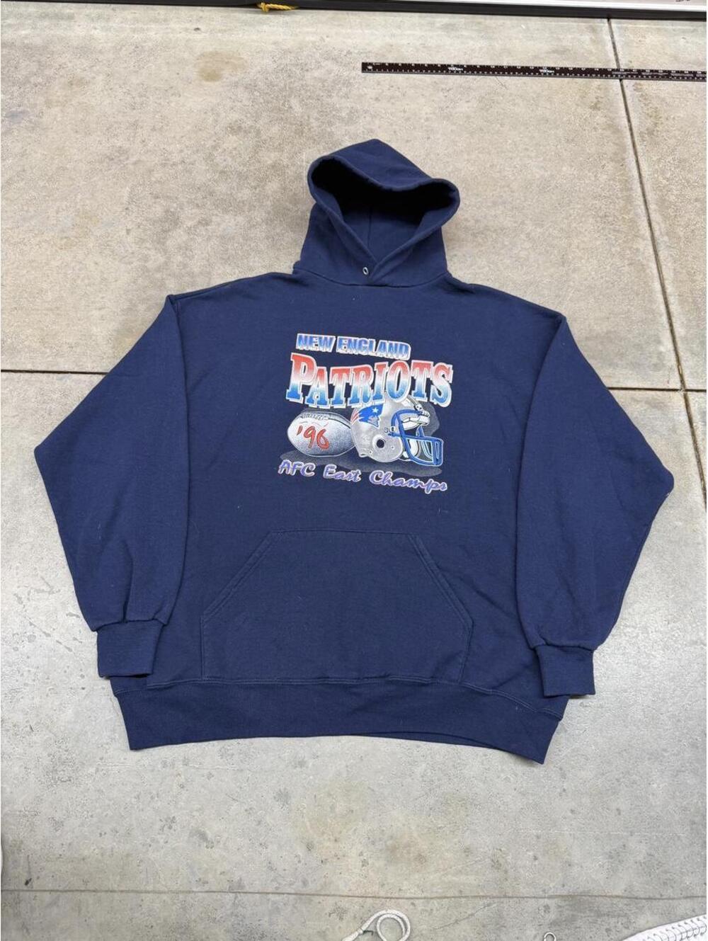 vintage new england patriots afc best champs made in usa navy hoodie size xl
